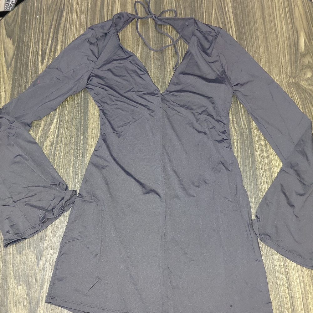 NWT Dolls Kill Black Backless Long Sleeve Carmen Mini Dress Size XL - Sexy Goth - Picture 8 of 15
